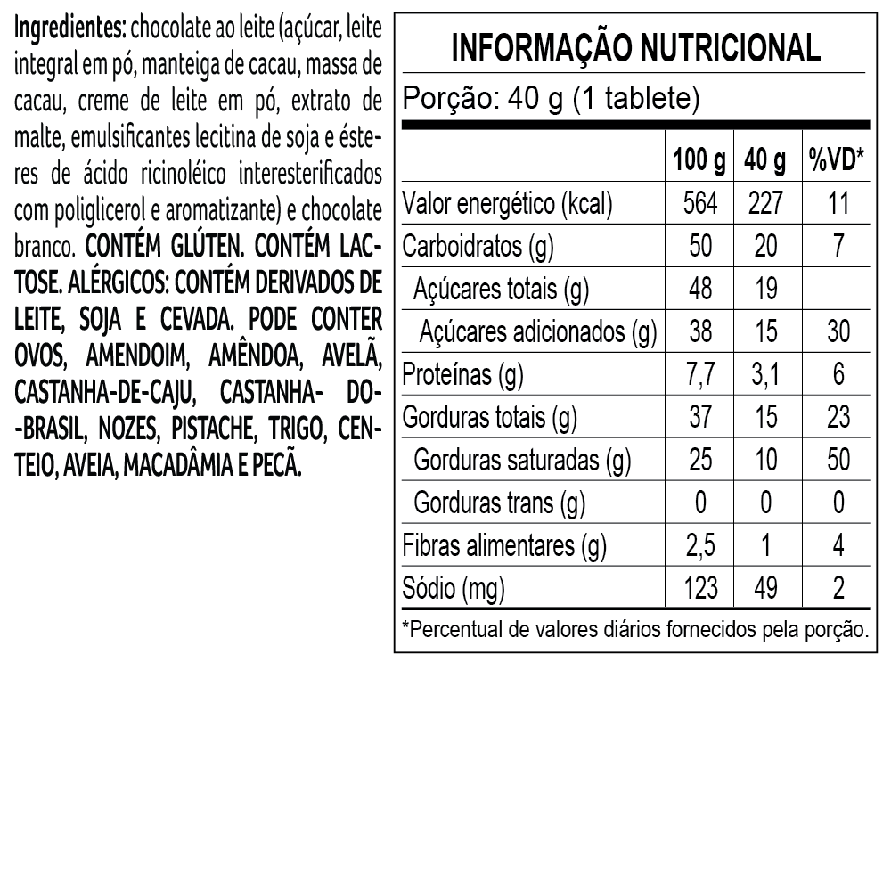 Kit 3x Tablete ao Leite Chocoarte Cacau Magia 40g